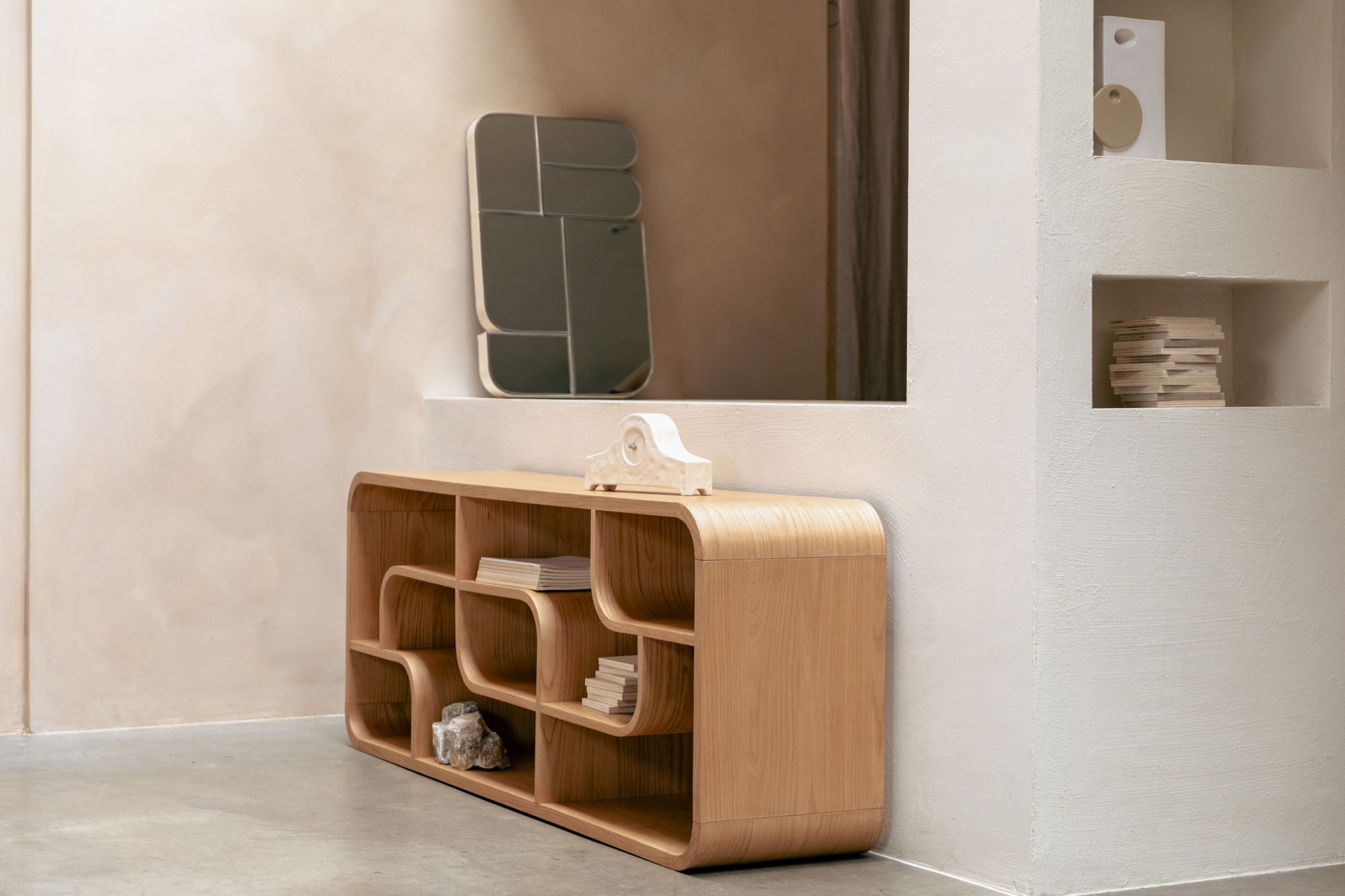 Zuiver Seven Abstract Natural Oak Wood Display Unit